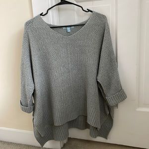 She + Sky Gray-Blue Women’s Woven Sweater